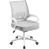 Soberine Sedia da Ufficio Scrivania con Rotelle Girevoli e Braccioli Ergonomica Lombare e con Altezza Regolabile Imbottita e Rete Traspirante Portata 136 kg Grigio
