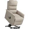 HOMCOM Poltrona Alzapersona Elettrica Reclinabile con Poggiapiedi, Poltrona Relax con Telecomando e Tasca, Beige