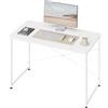 WOLTU Scrivania per Computer Piccola, 120x60 cm, Struttura in Metallo, Salvaspazio, per Ufficio Casa Studio Camera da Letto, in Materiale a Base di Legno, Bianco
