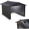 Juskys - Robot tosaerba in metallo con tetto a sella - 86 × 98 × 63 cm - Parasole e parapioggia per tosaerba - Antracite - Robot tosaerba Carport