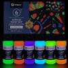 Artecho Set di Colori Acrilici 6 × 59ml, Glow in the Dark, Può Emettere Luce al Buio dopo aver Caricato sotto la Sorgente Luminosa, Sicuro per Tela, Carta, Tessuto, Legno, Pietra.