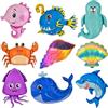 OSDUE 9Pcs Palloncino di Animali Marini, Palloncino Foil di Pesce, Palloncini Elio Shark, Gigante Foglio di Alluminio Palloncino, Palloncini di Pesce Marino per Festa Decorazioni