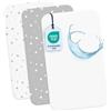 Dreamzie 2 Lenzuola culla Neonato + 1 Coprimaterasso Impermeabile Lettino con Elastico - 100% Cotone Per Culla Co-sleeping, Lettino - 50x83 cm Stars