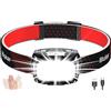 Blukar Torcia Frontale LED Ricaricabile, 2000 Lumen Super Luminosa Lampada Frontale, 8 Modalità di Illuminazione, Dimmerabile in Continuo, IPX5 Impermeabile Torcia da Testa per Campeggi/Pesca/Corsa