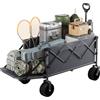 WOLTU Carrello Pieghevole Portatutto, Carrellino da Giardino con Portellone Posteriore e Ruote per Tutti i Terreni con Freno, Capacità di Carico Fino a 150 kg, Grigio