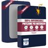 Utopia Bedding Coprimaterasso Singolo Impermeabile 90 x 200 x 30 cm, Certificato OEKO-TEX, Proteggi Materasso, Traspirante, Lavabile, Stile Montato Tutto Intorno Elastico Blu Marino