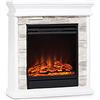 Klarstein Nevis Peak - Caminetto Elettrico con Potenza di Riscaldamento di 1800 W, Camino Finto con Timer, Temperatura: da 10 a 30 °C, Effetto Fiamma LED, Telecomando Incluso