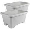 Iris Ohyama, Set da 2 Vaso per piante, fioriera d'aria con sistema di drenaggio dell'acqua per il giardinaggio - Air Vegetable Planter530, Bianca, 53W x 26H x 35.5D