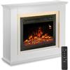 Juskys camino elettrico 1000/2000 W con riscaldamento, fuoco di camino, effetto fiamma, telecomando, illuminazione a LED e timer - Camino elettrico da terra bianco