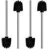 Nirox Set di 4 Spazzole per la toilette - Spazzolone per WC con diametro di 8 cm - Scopino bagno per toilette con manico in acciaio inox - Scopettino per wc dal design elegante e di classe