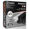 Eurocali Profilo Alluminio per Strisce LED Nero con copertura Professionale opaca Made in Italy MedusaFlex in Policarbonato - Pacco da 5 pezzi (10m) - 2000 x 17.4 x 7mm - Cover standard nera inclusa