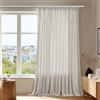 Deconovo Tende Trasparenti per Interni con Nastro Arricciato, Set da 1 Tenda in Tulle Effetto Lino per Soggiorno, Camera da Letto e Balcone, Trasparenza Elegante, 300x245 cm, Lino