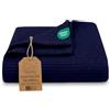 Totsy Baby Coperta neonato cotone a nido d'ape 75x100 cm - Plaid waffle morbido copertina leggera tessuto traspirante telo bambino sottile fasciatura neonati certificazione Oeko-Tex Blu Navy