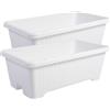Iris Ohyama, Set da 2 Vaso per piante, fioriera d'aria con sistema di drenaggio dell'acqua per il giardinaggio - Air Vegetable Planter730, Bianca, 73W x 26H x 41D cm