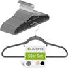 Juskys set da 50 grucce appendiabiti con velluto floccato grigio - Antiscivolo, strette, salvaspazio - Gancio girevole