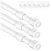 GDEVKHN 3 Pezzi Bacchette Tende a Molla Asta Telescopica Doccia non è Necessario Forare con Staffa per Armadio Libreria Bagno （45-60cm,Bianco)