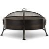Blumfeldt Braciere 2-in-1 da Giardino e Grill, con Attizzatoio e Parascintille, da Esterno Legna, Diametro 80 cm, Vintage, Acciaio Inox, Stile: Catania, Nero