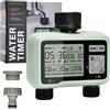 johgee Computer per l'irrigazione con 2 uscite controllate in modo indipendente, timer digitale per l'acqua Johgee con display LCD, controller per l'irrigazione automatica/manuale