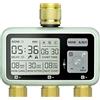 Johgee Centralina di irrigazione a 3 uscite, con ingresso e uscita in ottone, orologio digitale per irrigazione con display LCD, controllo automatico/manuale, timer, per giardino
