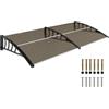 Outsunny Pensilina Tettoia da Esterno 200x96cm, Tettoia per Esterno Staffe in Policarbonato e Barre in Alluminio, per Balcone Finestre e Porte, Marrone