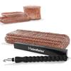 Heimfleiss® Tiralegacci + Legacci ramati 1,0 x 100-160 mm (500 Pezzi) - Set di legacci di Alta qualità & tiralegacci per Chiusura Sacchi - Tendi legacci Legacci occhiellati