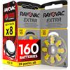 Udivita 160 Batterie Per Apparecchi Acustici Auricolari Rayovac Extra Misura 10 PR70 (Gialle) - 20 Blister da 8 Pile