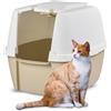 Iris Ohyama Lettiera per Gatti with Scoop, Grigio, Antispruzzo, Facile da pulire, Chiuso, Per Gattini, Gatti Adulti, Conigli, Grande, Senza BPA, Lato alto, Cappuccio staccabile, CLH-17J