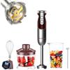 MEGAWISE Frullatore a immersione MegaWise Pro Titanium Reinforced 5 in 1, potente 400 W con lame più affilate dell'80%, frullatore con cavo a 12 velocità, (rosso)