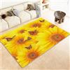 Generic Girasole Tappeto 120x180 cm Antiscivolo Morbido Stampa Floreale 3d Tappeto Pelo Corto Tappeti Lavabili in Lavatrice Adatto Per Camerette Cucine e Soggiorni a-1175
