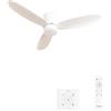CREATE / WIND LITE/Ventilatore da soffitto con luce bianco con controller a parete e telecomando / 40W, Programmabile, Ø132 cm, 6 velocità, funzione estate-inverno, luce LED 3 temperature