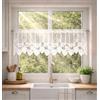 KAMACA Tenda da caffè jacquard, da cucina, semitrasparente, moderna, per cucina e bagno, trasparente, trasparente (altezza x larghezza 30 x 200 cm, Café Blanc)