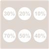 Gesar Kit 6 Adesivi con%percentuali% sconto per la vetrina del tuo negozio in occasione degli sconti per l'estate (Bianco)