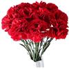 XZJMY 10 fiori di garofano in seta, fiori artificiali in seta, con stelo lungo 55 cm, composizioni floreali, decorazione per matrimoni, centrotavola, per casa, ufficio, feste (rosso, 10)