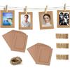 Culinavog 30 cornici per foto di carta, Portafoto Cornice In Cartone, 11.5 * 15.5CM Cornici per Foto in Carta Kraft DIY con Clip in Legno e Cordoncino, per casa, scuola, ufficio, decorazione da parete