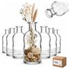 gouveo Apo100 - Set di 12 vasi in vetro da 100 ml, rotondi (0,10 l) senza coperchio, mini vasi decorativi in vetro trasparente per fiori secchi, decorazione da tavolo, matrimonio, design a bottiglia