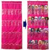 DUOLAM Borsa per Portaoggetti da Giocattoli Parete per Bambini(24 tasche), adatta per bambole piccole, automobili, Compatibile con la bambola LOL OMG con sorpresa (senza giocattoli) (Rosa)
