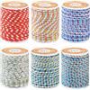 Sparkeads Cordoncino in cotone intrecciato colorato da 1,5 mm, 24m, filo per macramè, 4 strati, per collane, arazzi da parete, lavori a maglia, grucce per piante, bracciali, gioielli e decorazioni