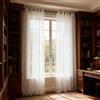 WUXXIANG Tende in Voile 180 x 260 cm Semitrasparenti, Eleganti, Morbidi, Bellissime Tende Interni con Occhielli per Camera da Letto e Soggiorno Cucina Sala da Pranzo, Bianco