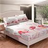 Tbrand Set di lenzuola da bambina, con fenicottero rosa, per bambini, donne, ragazze, oceano, acqua, set di biancheria da letto, 3 pezzi, king size