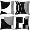 Weduspaty Coperchio di cuscino grigio bianco e nero, set da 45 x 45 cm di cuscini geometrici a 4 cuscini copri cuscinetti decorativi cuscinetto per il divano