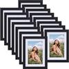 Vasemouh Set di 15 Cornici Foto, Cornice 13x18, Cornice Nera in Legno Mdf | Con passepartout, per foto da 10 x 15 cm o 13 x 18 cm, da parete o tavolo
