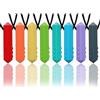 Hoaisun Collane sensoriali da masticare, confezione da 8 pezzi, giocattoli da masticare a forma di diamante per bambini autistici con ADHD, SPD, mordere, collana in silicone per dentizione, giocattoli