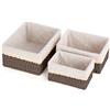 FoiiLiio Set di 3 Cestino Portaoggetti e Porta Giocattoli, Cesto in Corda di Carta, Cestini Portaoggetti Bagno Bambini, per Camerette, Bagno, Cassetti, Cucine, Soggiorno (Caffè)