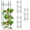 Relaxdays Set da 4 Supporti per Rampicanti, HxLxP 120x32x32 cm, Graticolato per Piante e Rose, Metallo e Plastica, Verde