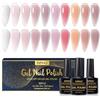 INPING Smalto Semipermante Per Unghie Trasparente Nudo, 10 Colori Gelatina Trasparente Nudo Rosa Set Di Smalti UV Per Unghie Rosa Naturale Lattea Bianco Chiaro Crema Perla Vernicie Gel