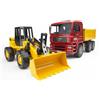 Bruder Man TGA Vagone Carico Ribaltabile E Ruspa FR130 Modell-Spielzeug Cantiere