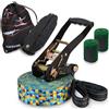 ALPIDEX Slackline Set 15 m + protezioni per albero e protezione cricchetto, a...