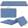 HOMCOM Tappetino da Ginnastica Pieghevole, Materassino Fitness Spesso 5 cm e Antiscivolo, Tappeto da Palestra Salvaspazio con Maniglia per Yoga e Pilates, 180x80 cm, Azzurro