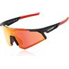 ROCKBROS Occhiali da Ciclismo Polarizzati, Occhiali da Sole Sportivi Anti-UV400, Adatto per Bici, MTB, Pesca, Corsa, Uomo Donna