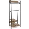 VERSA Biarritz Regal Kleiderständer, Maße (H x B x T) 170 x 30 x 45, MDF-Holz und Metall, Farbe Braun und Schwarz.